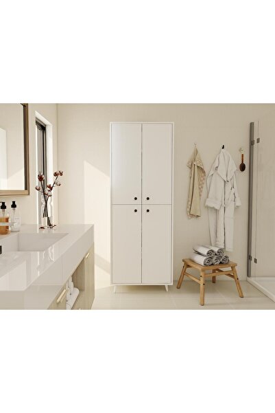 Masif Market Vadi Çok Amaçlı Beyaz Renk Dolap