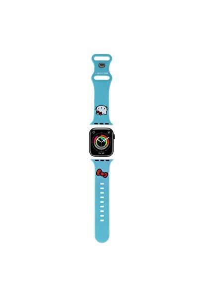 Hello Kitty Curea pentru Apple Watch 1/2/3/4/5/6/7/8/9/10/SE/SE 2, 38/40/41/42mm, Q68, silicon, albastră