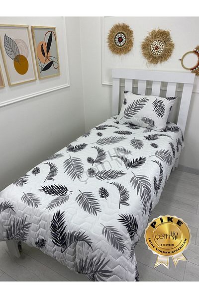 Çetinhome طقم بيكيه مبطن مفرد 4 سيزونز بالم