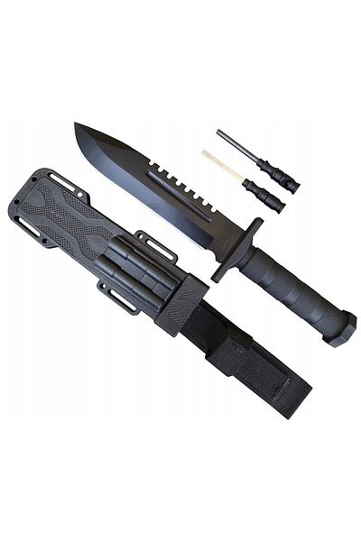 OEM Cutit Vanatoare Otel Inoxidabil, Tactic, Militar, Ascutitor Cutite, Amnar, Husa Protectie, 31 cm, Ne