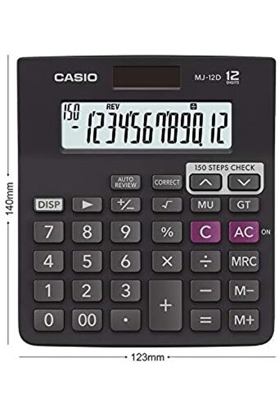Casio آلة حاسبة مكتبية MJ-12D للتحقق والتصحيح في 150 خطوة