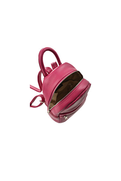 Generic Women's backpack made of genuine leather BG18815, Fuchsia