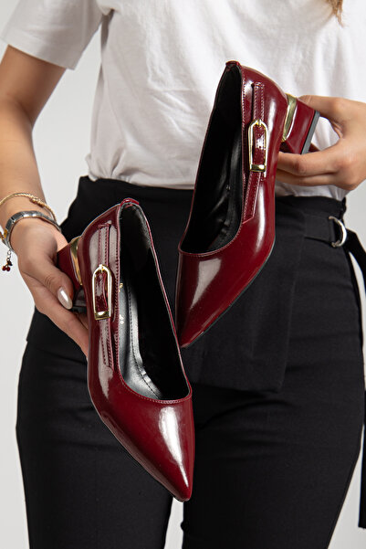 Dubais Shoes Странична златна катарама, затворена отзад, стилни дамски обувки...