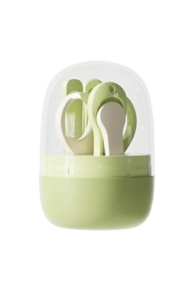 Flo Set 4in1 Nail Care for Babies, Jar Storage Box, 0-6 Years, 10 x 7 x 6 cm, Green
