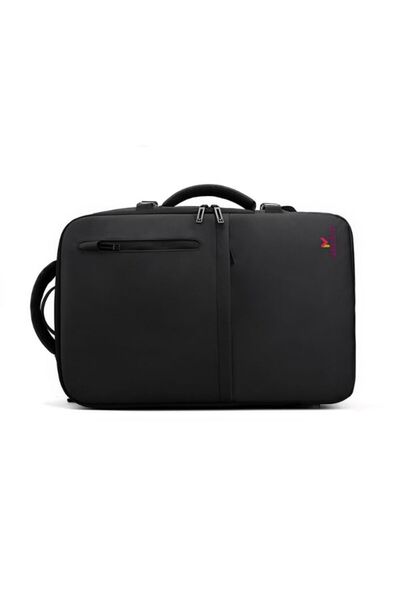 Mercaton Expandable laptop backpack 17.3 inch, USB, waterproof, travel size, black