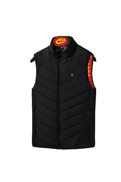 Flo Vestă inteligentă încălzită, unisex, 2 zone de încălzire, umplutură din bumbac, 3 niveluri de temperatură, încărcare USB, negru