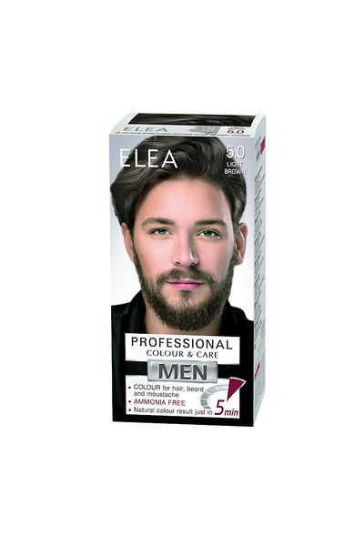 Elea Vopsea de păr pentru păr, barbă și mustață, Elea, 100 ml, șaten deschis