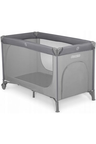 Ricokids Patut pliabil cu un nivel pentru copii Ricokids,pliere compacta,usa de acces cu fermoar,roti cu fran