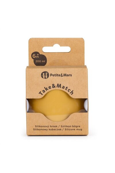 Petite&Mars Cup, Petite&Mars, Take&Match, Without handle, Silicone, BPA free, 360 ml, 6 months+, Yellow