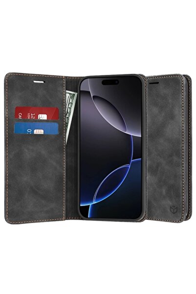 SOL Husa pentru iPhone 16 Pro Max, Confy Cover, Y54, Piele ecologica, Black