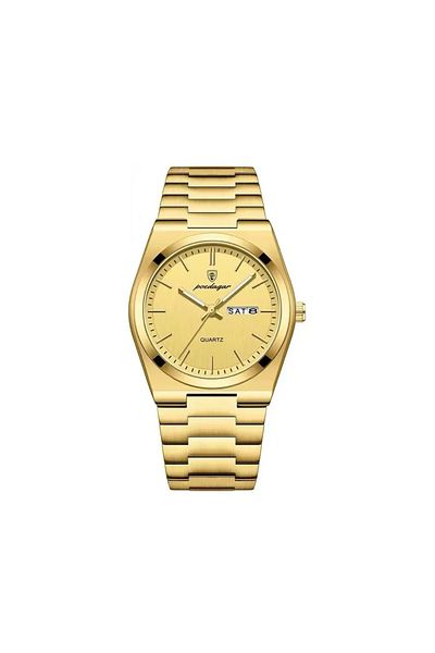 REDz Accessories Ceas bărbătesc premium, stil Business Lux, cuarț, oțel inoxidabil, auriu