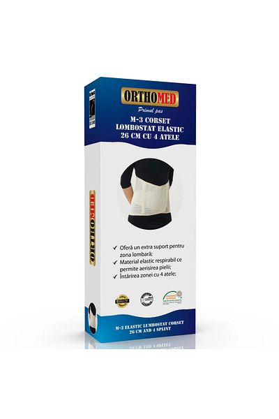 ORTHOMED Elastic Lombostat Corset with 4 Laces 26 cm, "Orthomed M-3", L, 90 100 cm