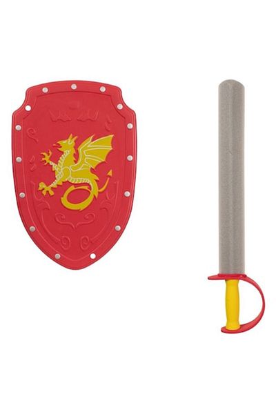 OEM Set sabie si scut, din spuma moale, rosu-galben, 56cm