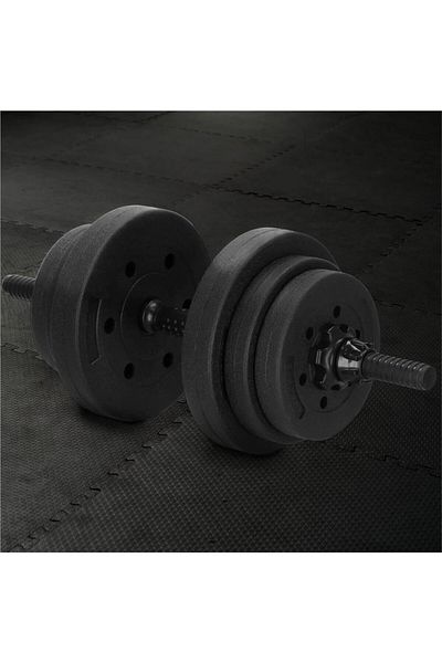 SERSIMO Set de greutati multifunctionale transformabil in gantere, kettlebell, haltera, total 29 kg