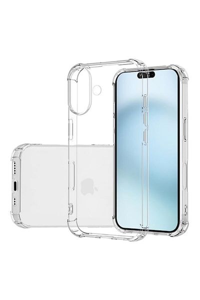 SOL Shockproof Clear Silicone Case for iPhone 16, W61, Polyurethane, Clear