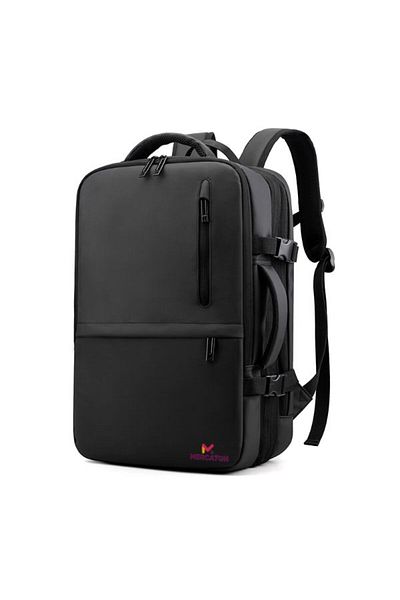 Mercaton Expandable Backpack Mercaton, Fits Laptops up to 17.3'', USB Port, Waterproof, Travel Size, Black