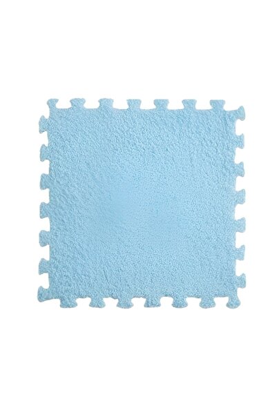 LEIBOO Set 10 piese Mocheta Pufoasa tip Covor Puzzle cu Spuma EVA, 30 cm x 30 cm x 1 cm, Albastru deschis