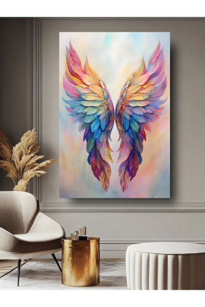ESLEM RENKLİ KANAT KANVAS TABLO