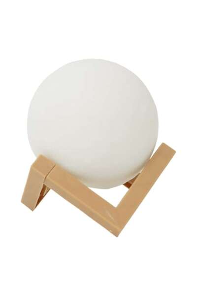 TnsAround 3D Moon Light Night Lamp, warm white, battery-powered, no rechargeable battery, plastic stand includ