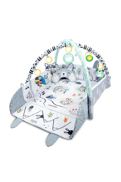 İSP Centru de activitati 3 in 1 si saltea de joaca "Happy Rabbit 7350" pentru copii si bebelusi cu 7 juc