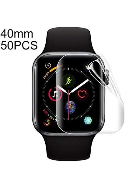 CHT Junfat Good 50 قطعة لساعة Apple Watch 40 مم غشاء هيدروجيل ناعم غطاء كامل واقي أمامي