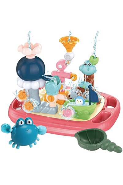 LikeSmart Set jucarie pentru baie 2 in 1 "Likesmart Ocean Park", masuta educativa, pluta, multiple jocuri inte