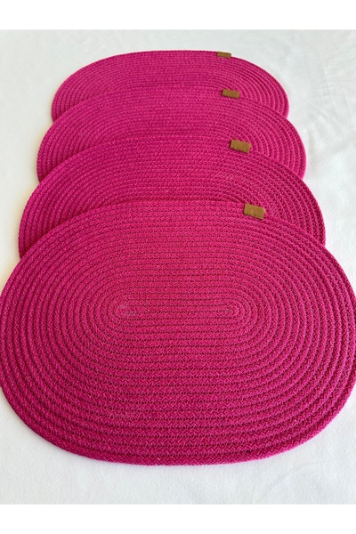 HHKARTS مفرش طاولة من الجوت الأمريكي، ديكور طاولة، شكل بيضاوي، فوشيا، 30x40، ...