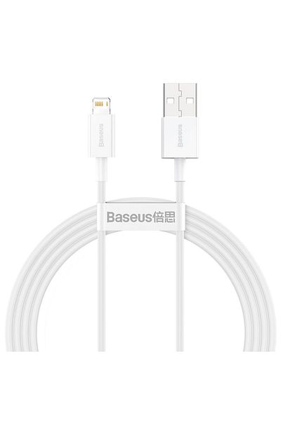 Baseus Cablu de încărcare rapidă superior USB la Lightning 2.4A 1.5m, alb