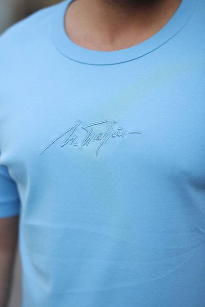 STOCX Men's Slim Fit Crew Neck T-Shirt with Embroidery Detail