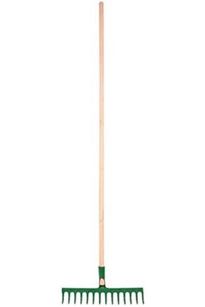 MOONLİGHT Steel Garden Rake (14 Teeth, Green,10182)