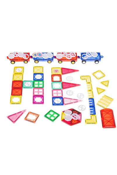 İSP "Likesmart Magnet Train" magnetic construction set, 72 pieces, different shapes, built creatively