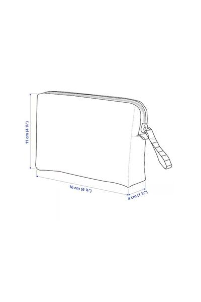 dalip Husă de călătorie pentru accesorii personale cu fermoar, 16x11x4cm, Neagră