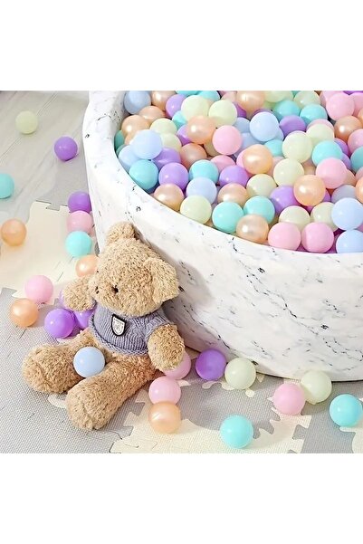 PROCART Set de 100 de bile pastelate, diametru 5,5 cm, din plastic, pentru piscine sau corturi