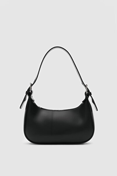 KISCHE Oval Black Baguette Bag