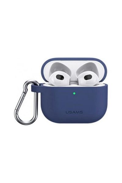 dalip Protective Case for Headphone Support, Compatible with Apple AirPods 3, with Carabiner, Silicone, Bl