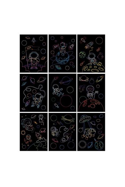 Flippy Set de 9 cărți razuibile, Flippy, cărți de artă razuibile, +3 ani, razuiește și colorează, multicolor