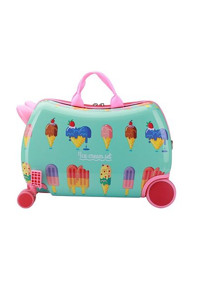 LikeSmart Ride-On Trolley for Children "LikeSmart Ice Cream Trolley", 4 Wheels, Carrying Strap, Footrest,