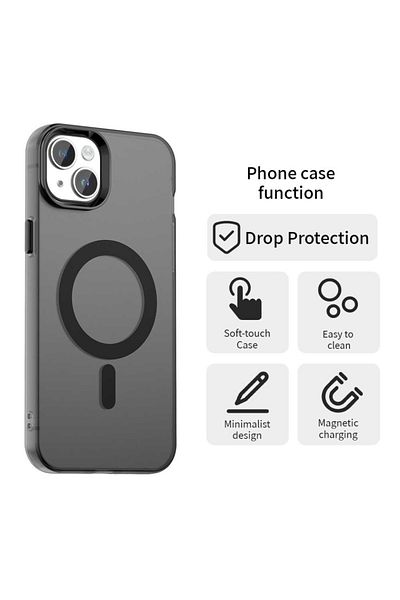 SKYDDAR INNOVATION Case for iPhone 15, CandyCase, Magsafe, sticker set, Black