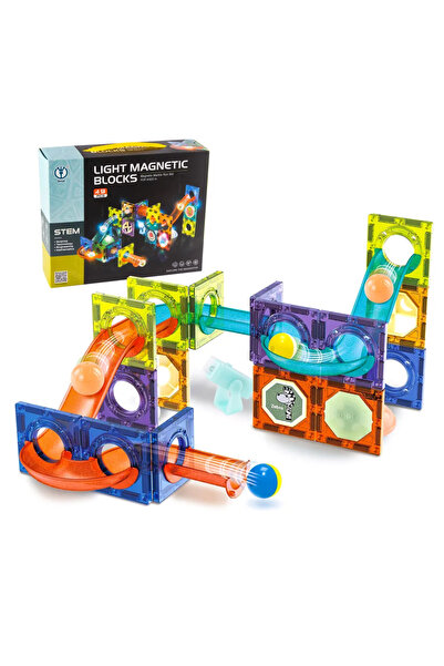 İSP Educational and Creative Magnetic Luminous Set, with 49 Pieces, Ball Track, "LikeSmart Light Magnetic World"