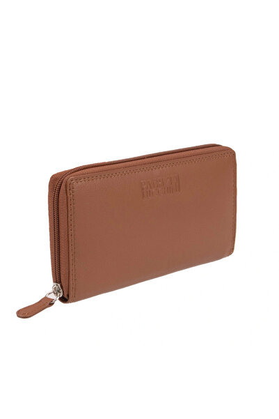 Generic Women's genuine leather wallet BG20355, Cognac