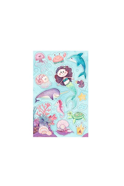 Herlitz Mermaid Stickers, Color Assorted, Material Paper, Set of 3 Sheets, Dimensions 8x12,5 cm