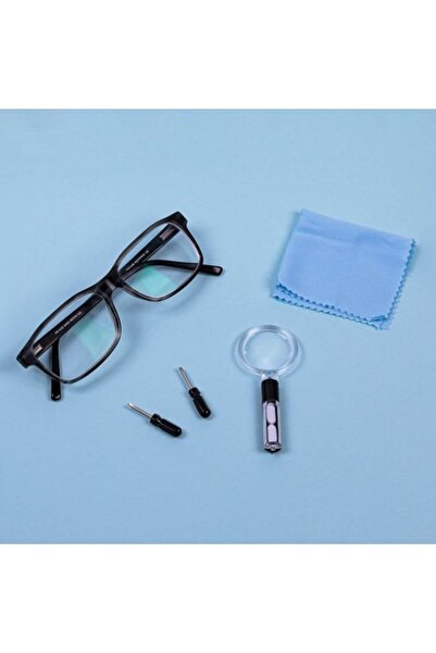 dalip Glasses Repair Kit with Magnifier, 2 Screwdrivers, and Cloth, 11x11cm, Black