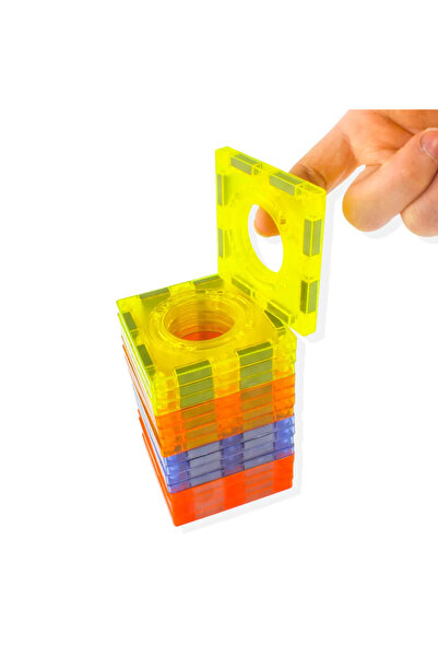 İSP Educational and Creative Magnetic Luminous Set, with 49 Pieces, Ball Track, "LikeSmart Light Magnetic World"