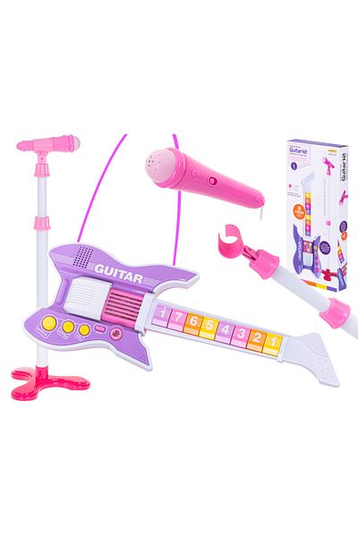 OEM Chitara electrica pentru copii cu microfon inclus Violet