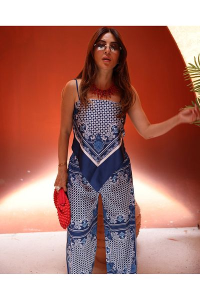 My Blog Blue Bunbury Blouse Pants Suit - 907247