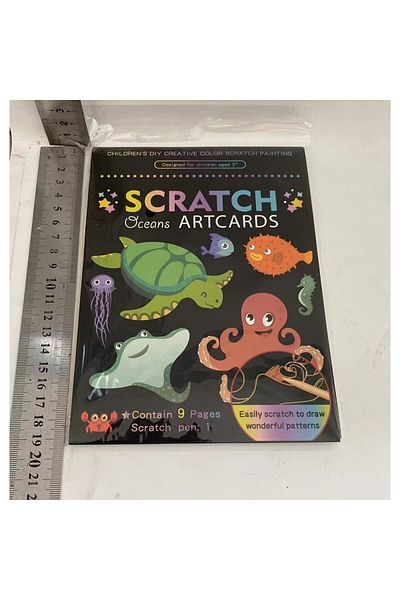 Flippy Set de 9 cărți razuibile, Flippy, cărți razuibile artistice, razuibil și colorat, multicolor