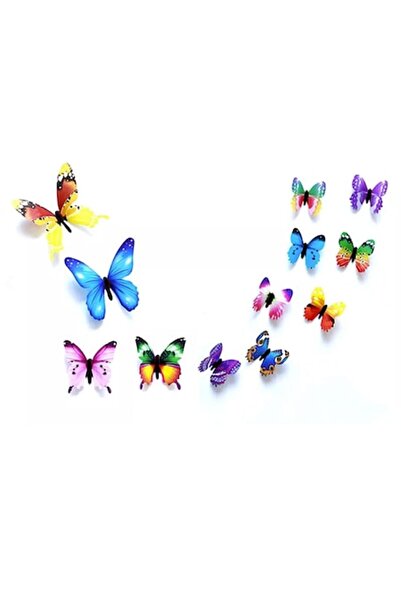 dalip Set de 12 autocolante fluorescente decorative, forme de fluturi, divers...