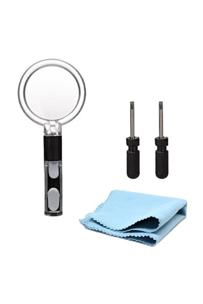 dalip Glasses Repair Kit with Magnifier, 2 Screwdrivers, and Cloth, 11x11cm, Black