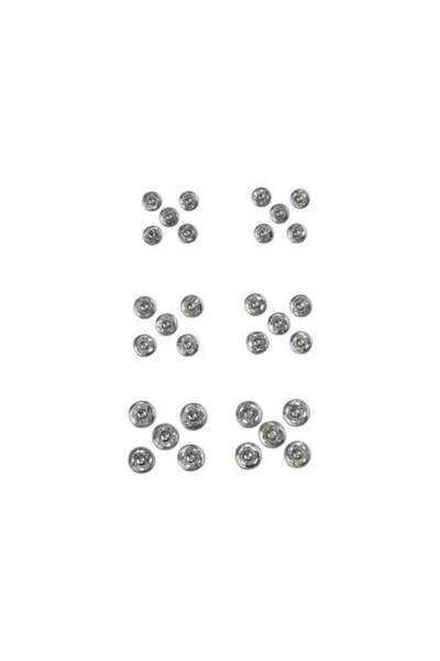 dalip Set capse pentru cusut, 3 marimi diferite, 30 piese, Argintiu