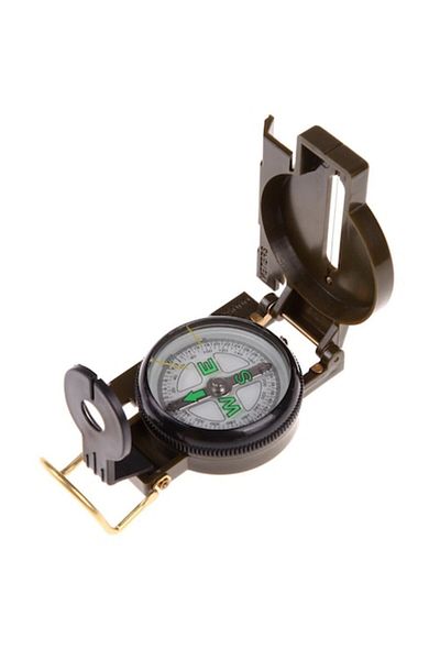 dalip Compass with lid for camping and hunting, aluminum and plastic, 77x58x28mm, Green